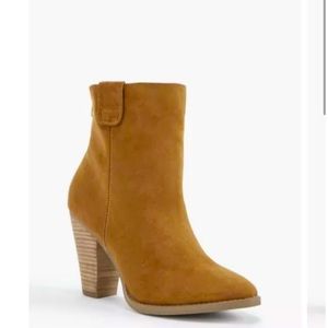 JustFab Faux Suede Ronny Western Ankle Bootie